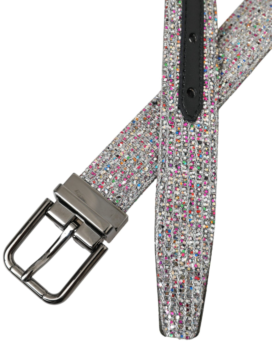  - Dolce & Gabbana Multicolor Embellished Silver Metal Buckle Belt - BEL9190 - 90 - Ask Me Wear