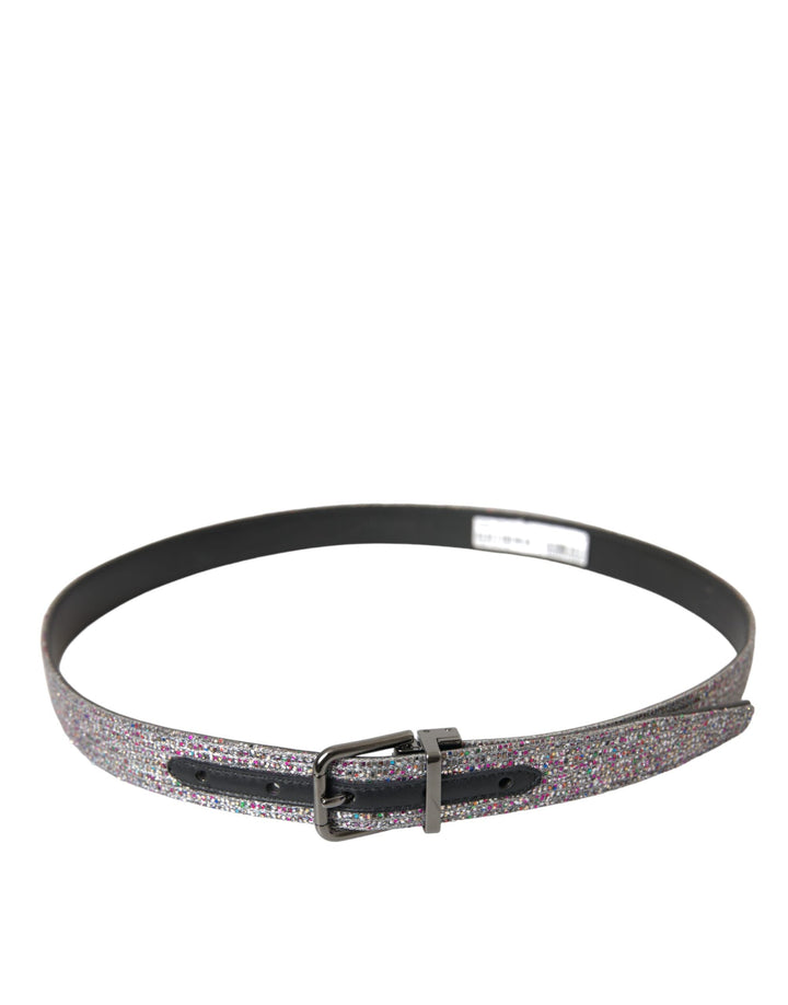  - Dolce & Gabbana Multicolor Embellished Silver Metal Buckle Belt - BEL9190 - 90 - Ask Me Wear