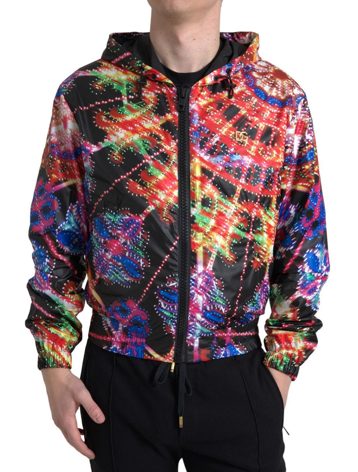  - Dolce & Gabbana Multicolor Full Zip Hooded Sweater - JKT3714 - 46 - Ask Me Wear