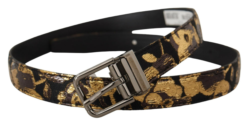  - Dolce & Gabbana Multicolor Leather Belt with Black Buckle - BEL8418 - 90 - Ask Me Wear