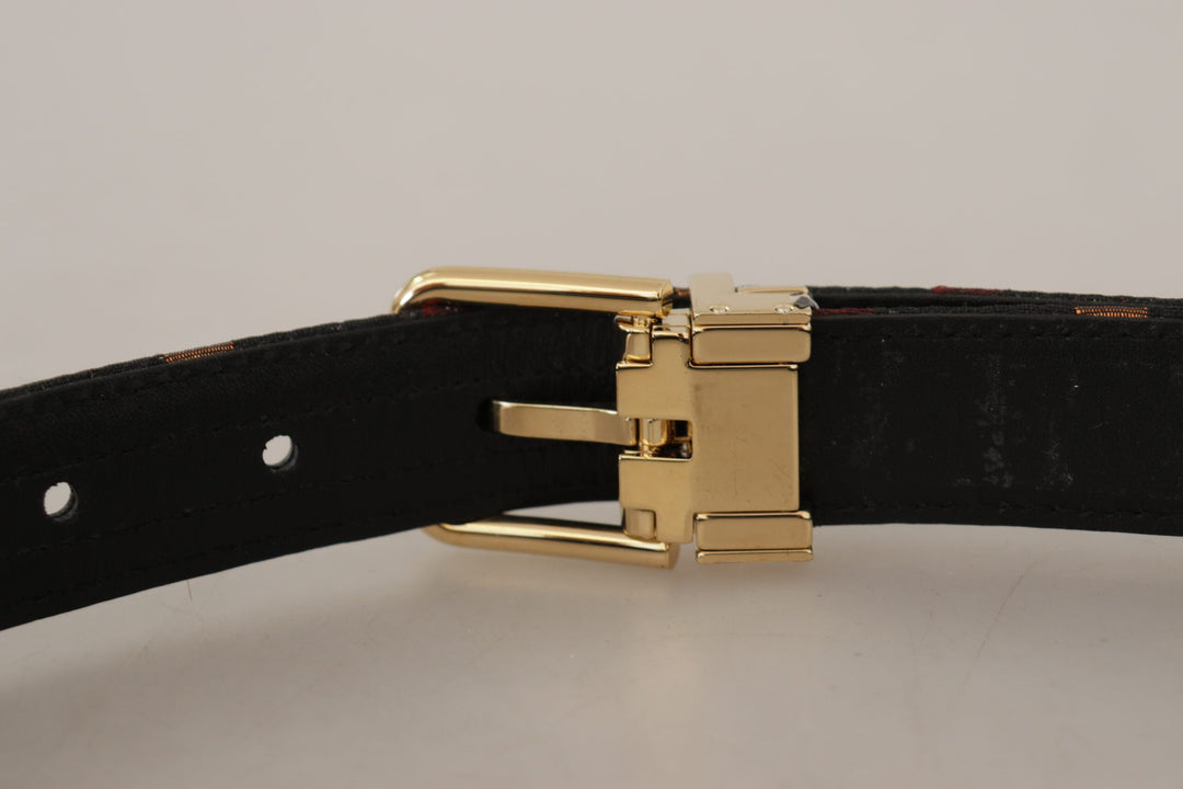  - Dolce & Gabbana Multicolor Leather Belt with Gold Buckle - BEL8411 - 75 - Ask Me Wear