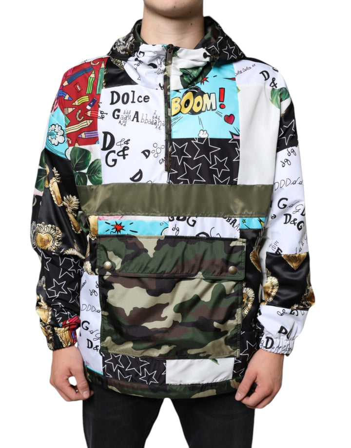  - Dolce & Gabbana Multicolor Patchwork Cotton Hooded Jacket - TSH87097 - 54 - Ask Me Wear