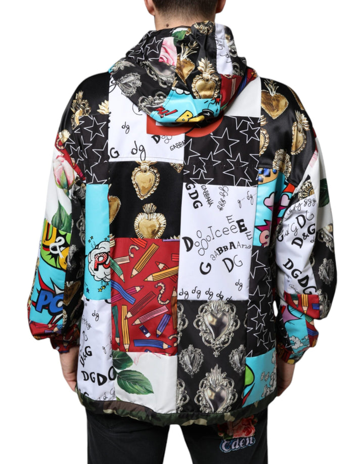  - Dolce & Gabbana Multicolor Patchwork Cotton Hooded Jacket - TSH87097 - 54 - Ask Me Wear