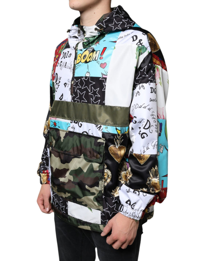  - Dolce & Gabbana Multicolor Patchwork Cotton Hooded Jacket - TSH87097 - 54 - Ask Me Wear