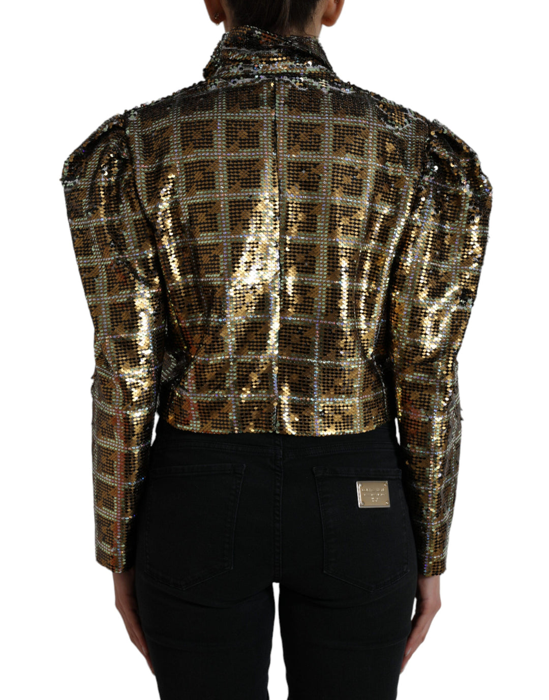  - Dolce & Gabbana Multicolor Sequined Cropped Jacket - JKT3725 - 40 - Ask Me Wear