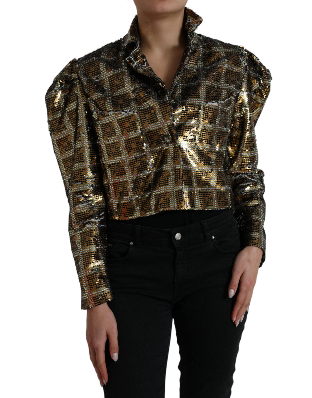  - Dolce & Gabbana Multicolor Sequined Cropped Jacket - JKT3725 - 40 - Ask Me Wear