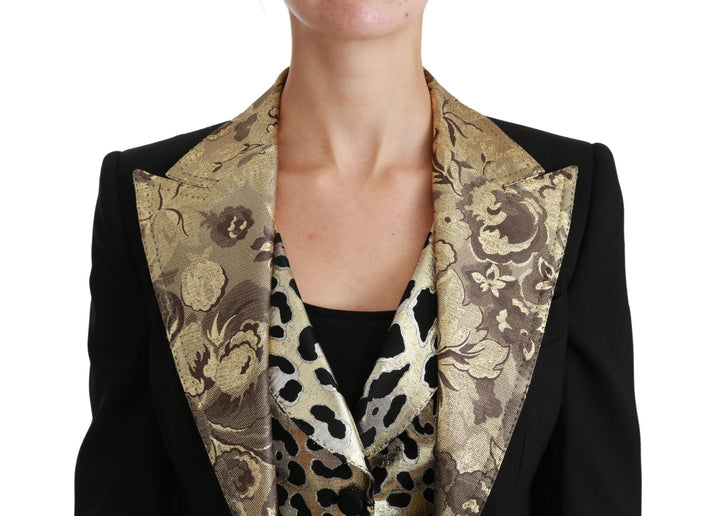  - Dolce & Gabbana Opulent Black Gold Floral Jacket and Vest Ensemble - JKT2561 - 50 - Ask Me Wear