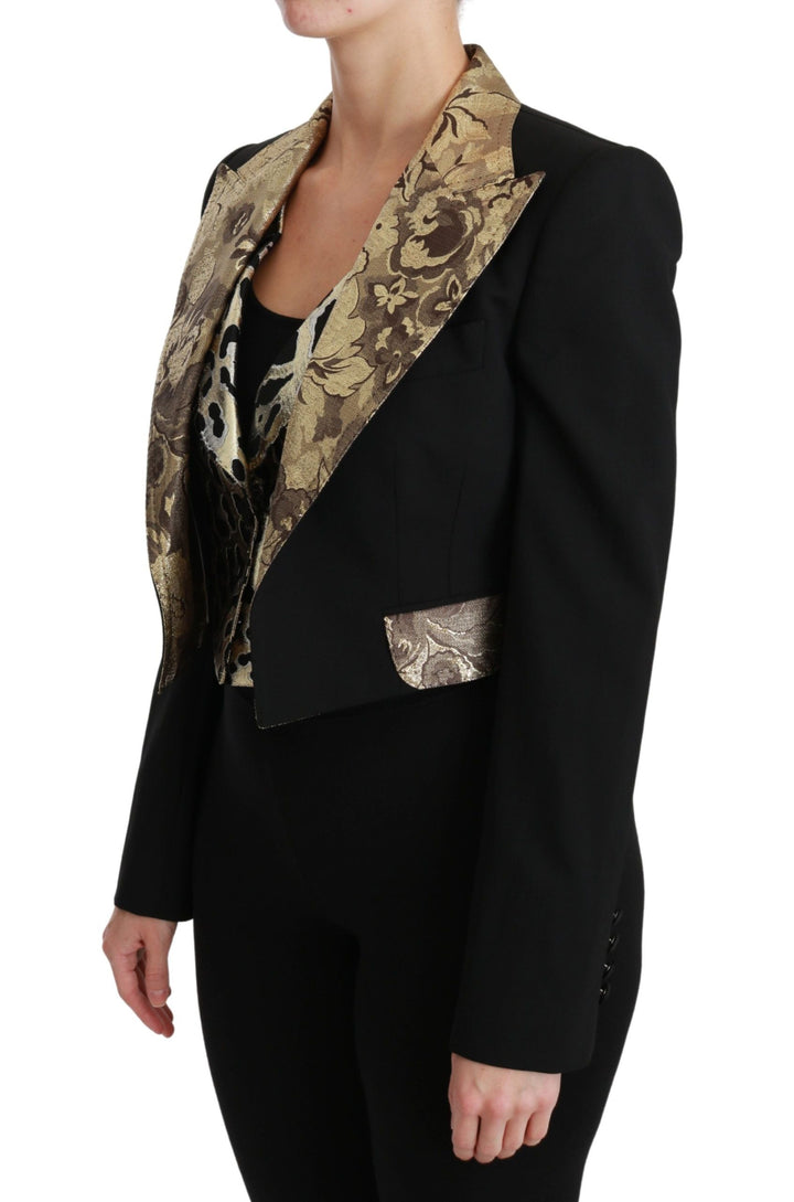  - Dolce & Gabbana Opulent Black Gold Floral Jacket and Vest Ensemble - JKT2561 - 50 - Ask Me Wear