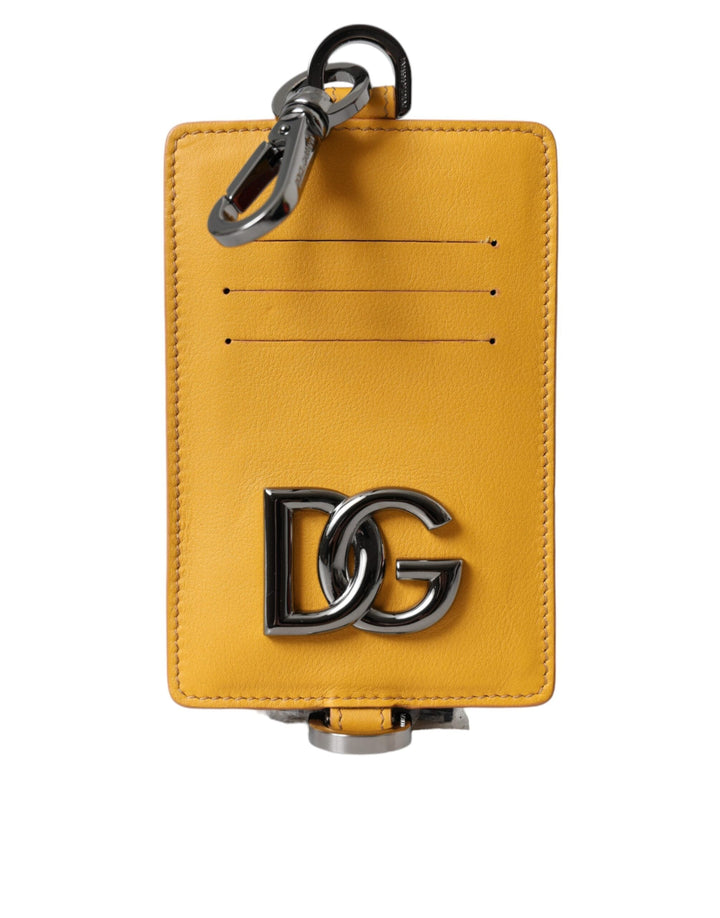  - Dolce & Gabbana Orange Calf Leather Credit Card Holder Clip On Wallet - SMY10328 - Ask Me Wear