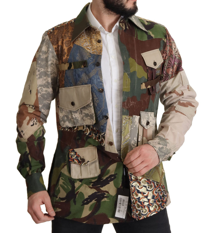  - Dolce & Gabbana Patchwork Camouflage Casual Shirt - JKT3423 - 42 - Ask Me Wear