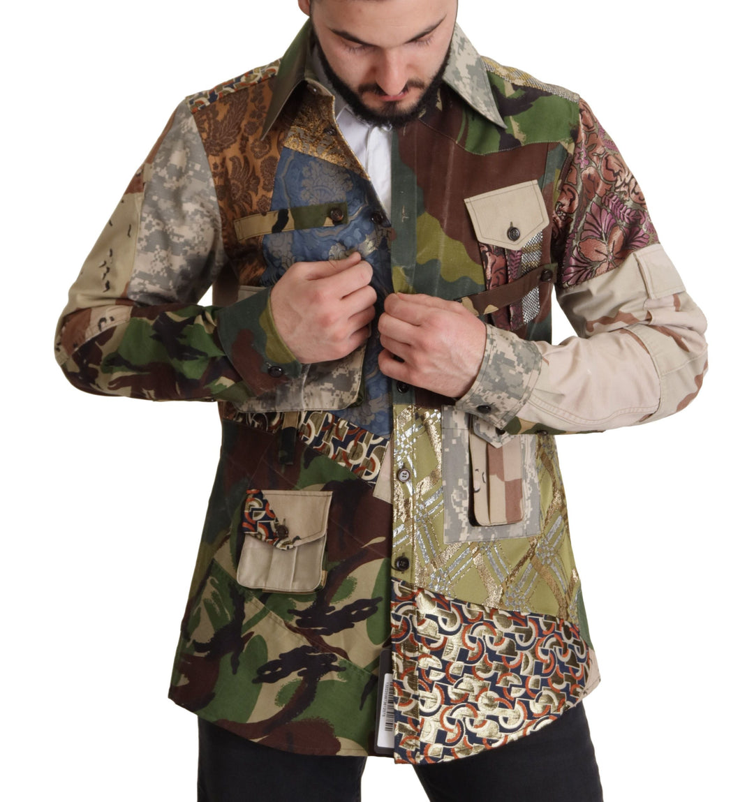  - Dolce & Gabbana Patchwork Camouflage Casual Shirt - JKT3423 - 42 - Ask Me Wear