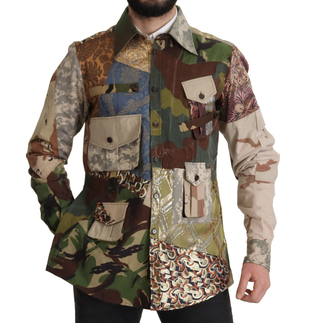  - Dolce & Gabbana Patchwork Camouflage Casual Shirt - JKT3423 - 42 - Ask Me Wear