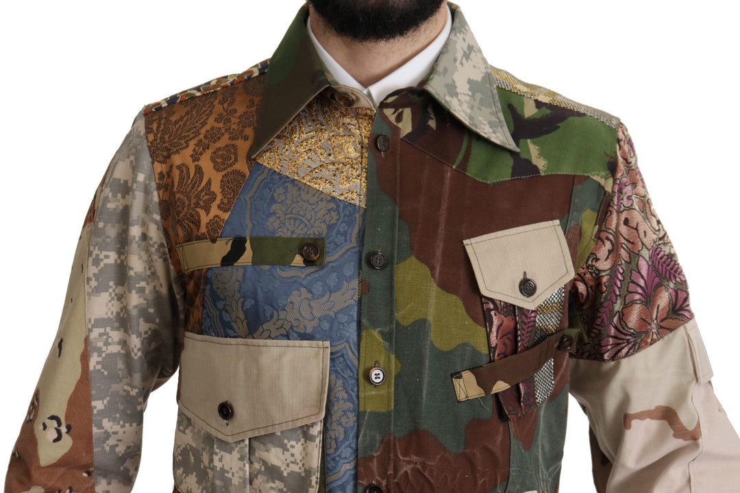  - Dolce & Gabbana Patchwork Camouflage Casual Shirt - JKT3423 - 42 - Ask Me Wear