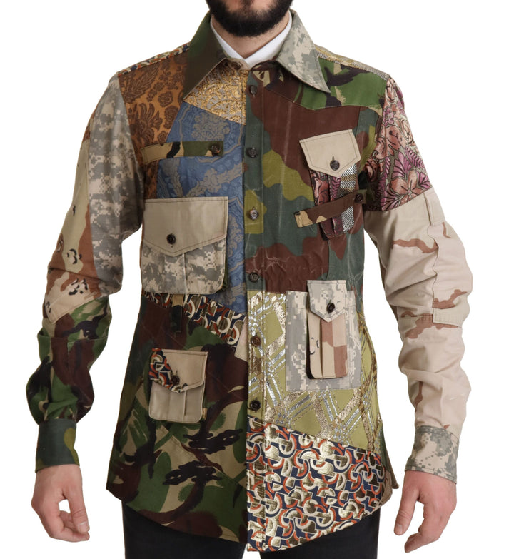  - Dolce & Gabbana Patchwork Camouflage Casual Shirt - JKT3423 - 42 - Ask Me Wear