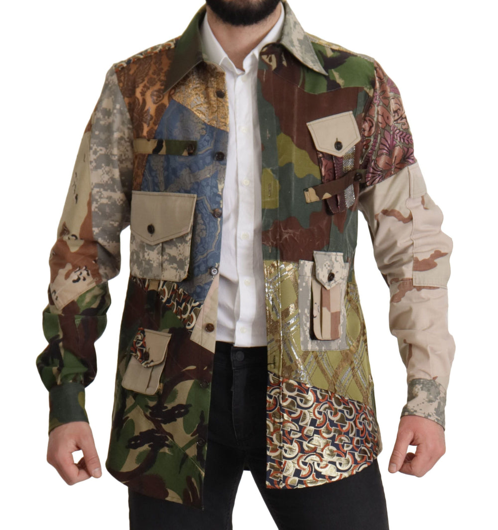  - Dolce & Gabbana Patchwork Camouflage Casual Shirt - JKT3423 - 42 - Ask Me Wear