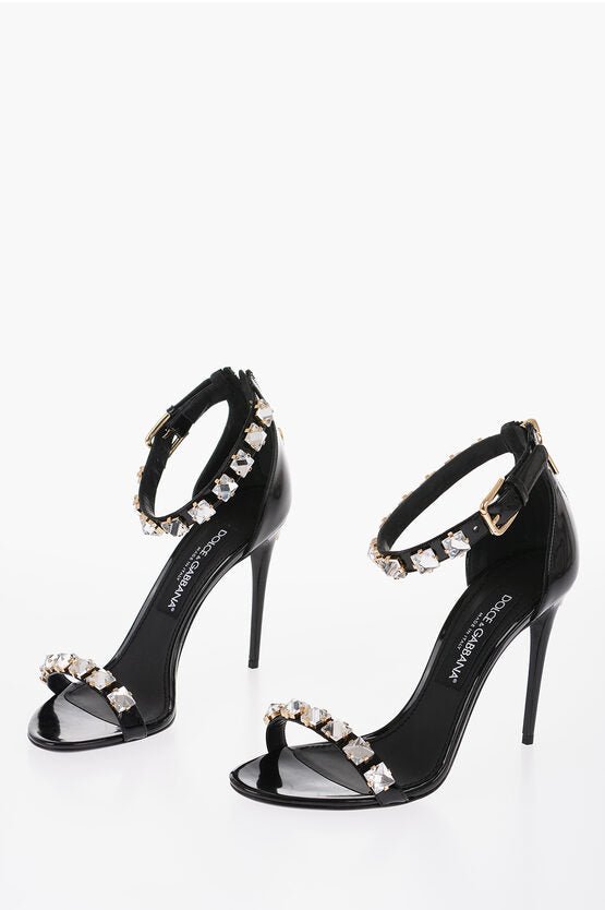 Shoes - Dolce & Gabbana Patent Leather With Rhinestones Heel 10 cm - 8059579697830 - Ask Me Wear