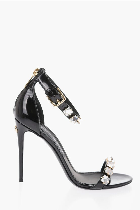 Shoes - Dolce & Gabbana Patent Leather With Rhinestones Heel 10 cm - 8059579697830 - Ask Me Wear