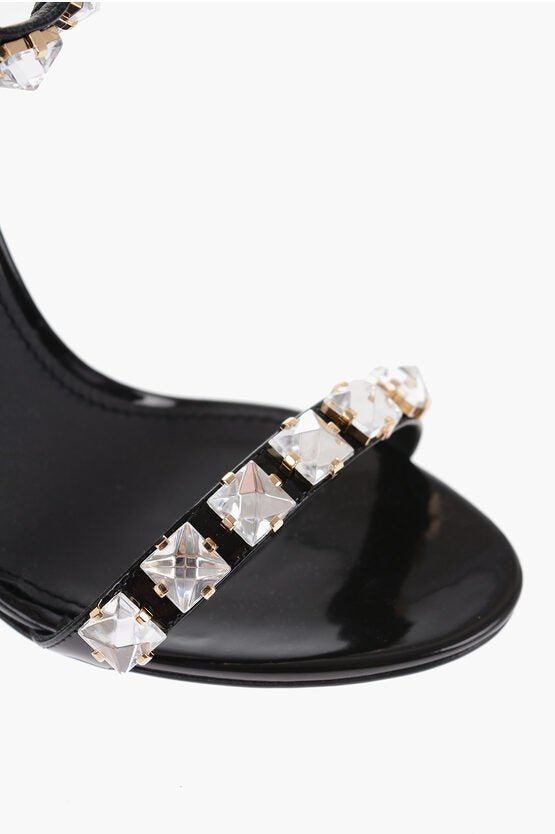 Shoes - Dolce & Gabbana Patent Leather With Rhinestones Heel 10 cm - 8059579697830 - Ask Me Wear