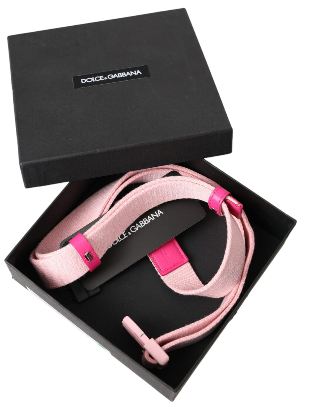  - Dolce & Gabbana Pink Canvas Stretch Plastic Buckle Women Belt - BEL9179 - 120 - Ask Me Wear