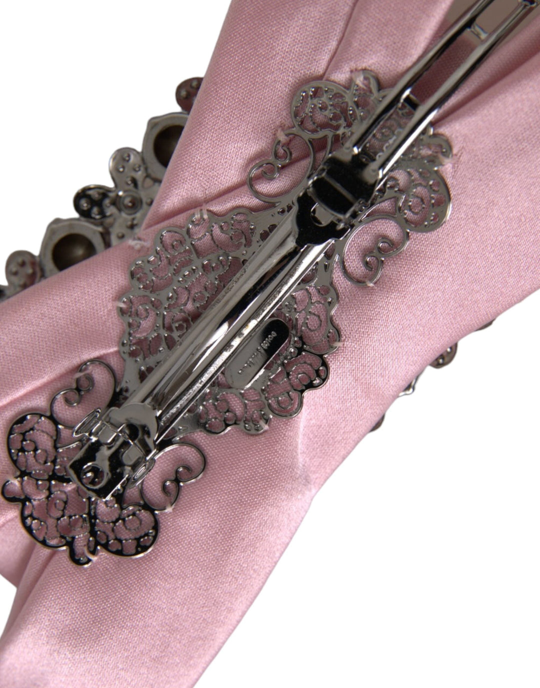  - Dolce & Gabbana Pink Satin Crystal Jewelry Brooch Hair Pin - SMY10228 - Ask Me Wear