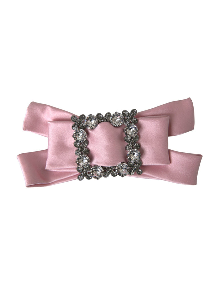  - Dolce & Gabbana Pink Satin Crystal Jewelry Brooch Hair Pin - SMY10228 - Ask Me Wear