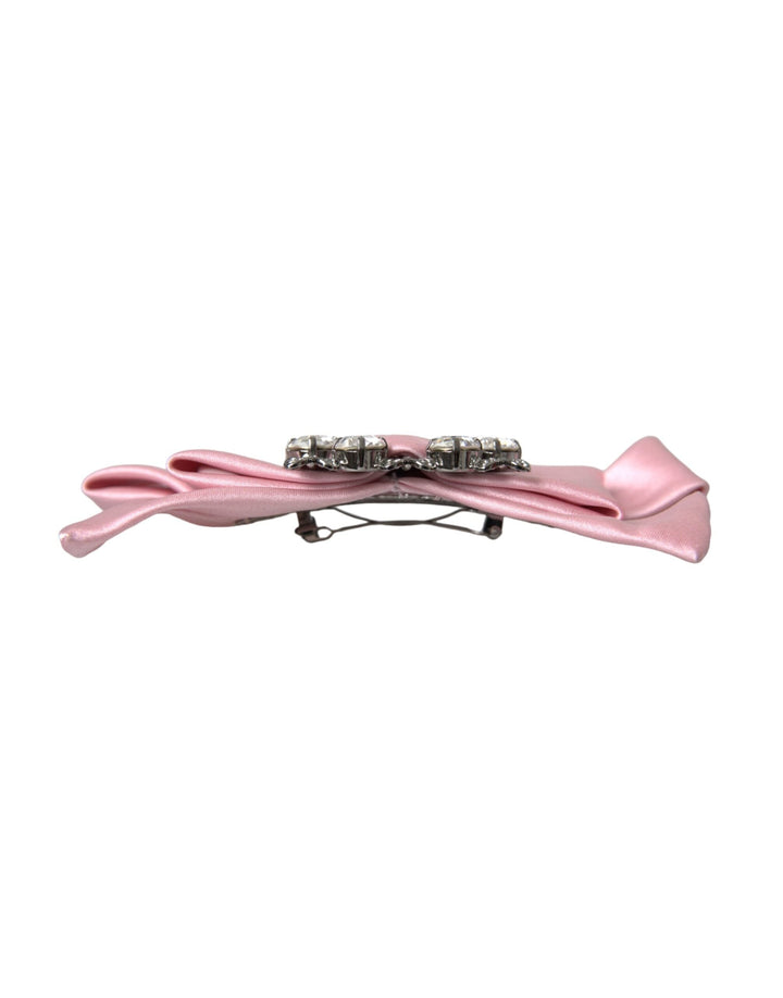  - Dolce & Gabbana Pink Satin Crystal Jewelry Brooch Hair Pin - SMY10228 - Ask Me Wear