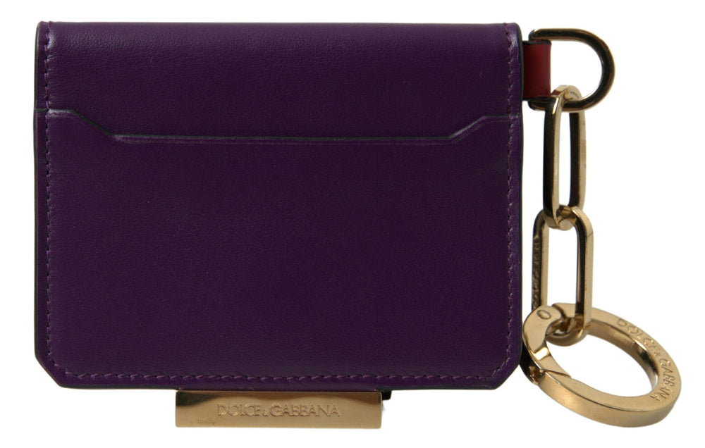  - Dolce & Gabbana Purple Leather French Flap Wallet - BAG1095 - Ask Me Wear