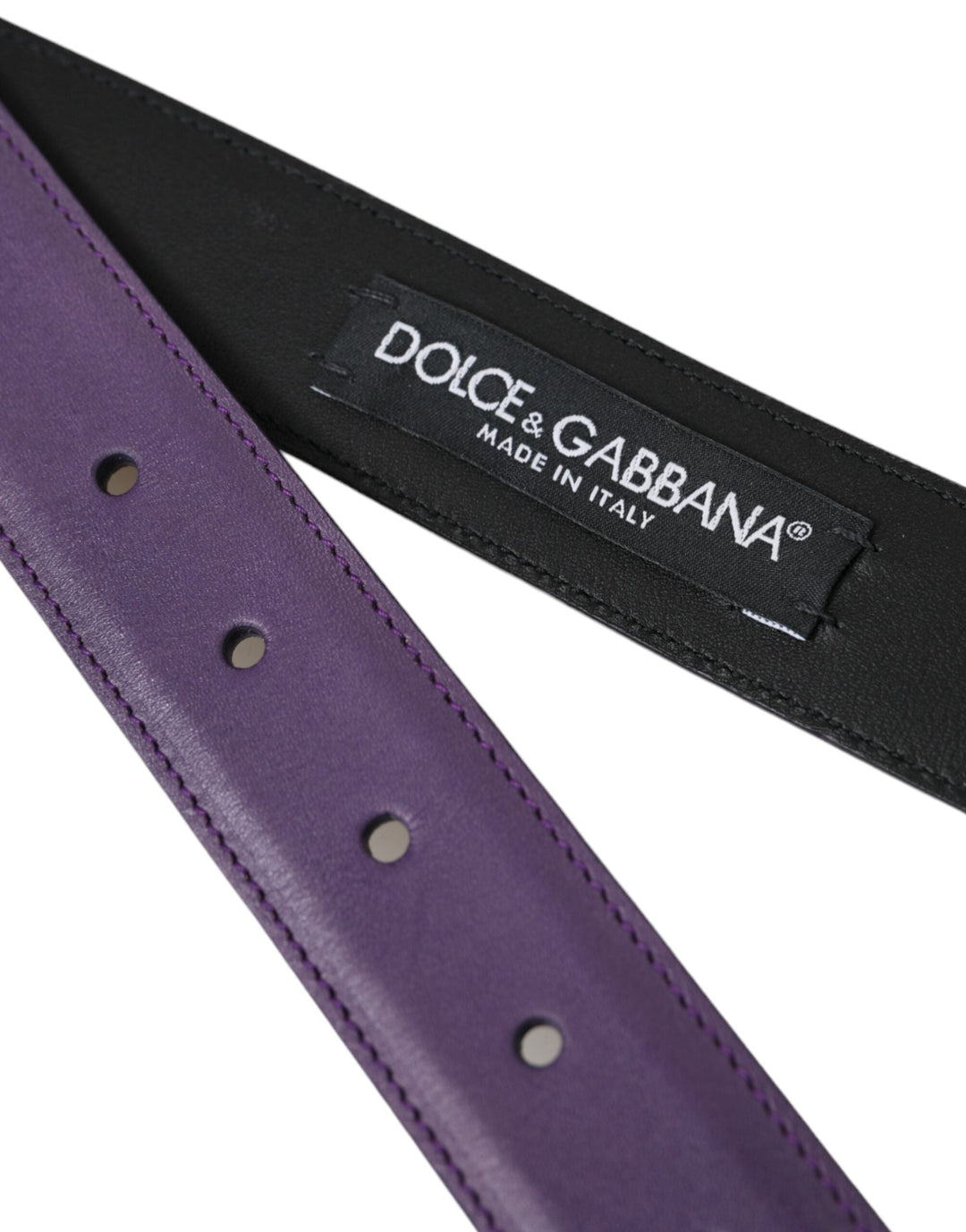  - Dolce & Gabbana Purple Leather Gold Metal Buckle Belt Men - BEL9181 - 95 - Ask Me Wear