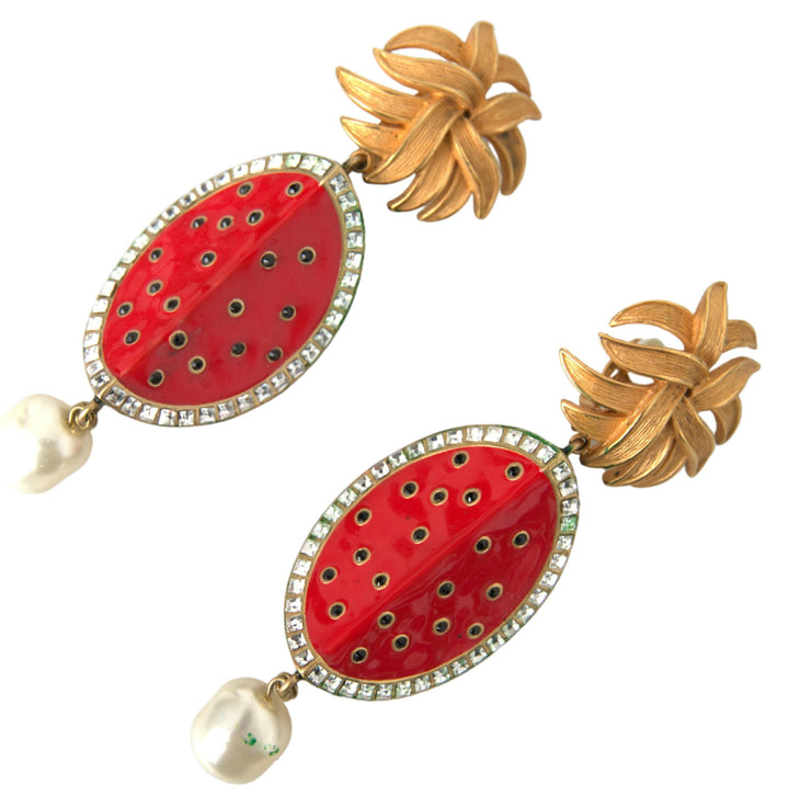  - Dolce & Gabbana Radiant Red Watermelon Clip - On Earrings - SMYK268 - Ask Me Wear