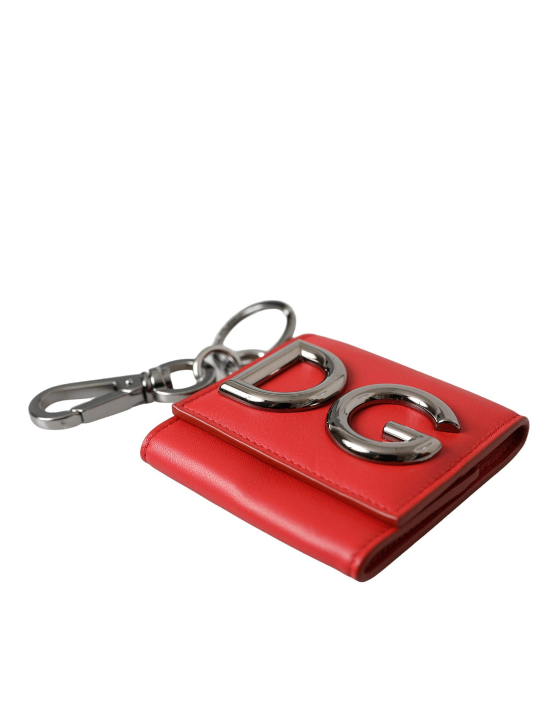  - Dolce & Gabbana Red Calfskin Leather DG Logo Keyring Coin Purse Wallet - SMY10333 - Ask Me Wear