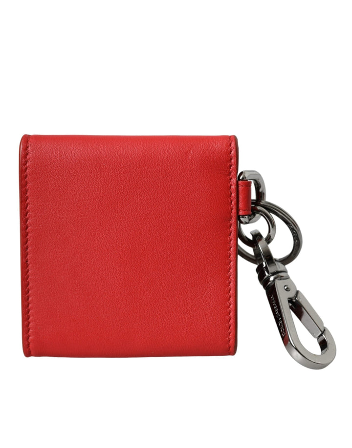  - Dolce & Gabbana Red Calfskin Leather DG Logo Keyring Coin Purse Wallet - SMY10333 - Ask Me Wear