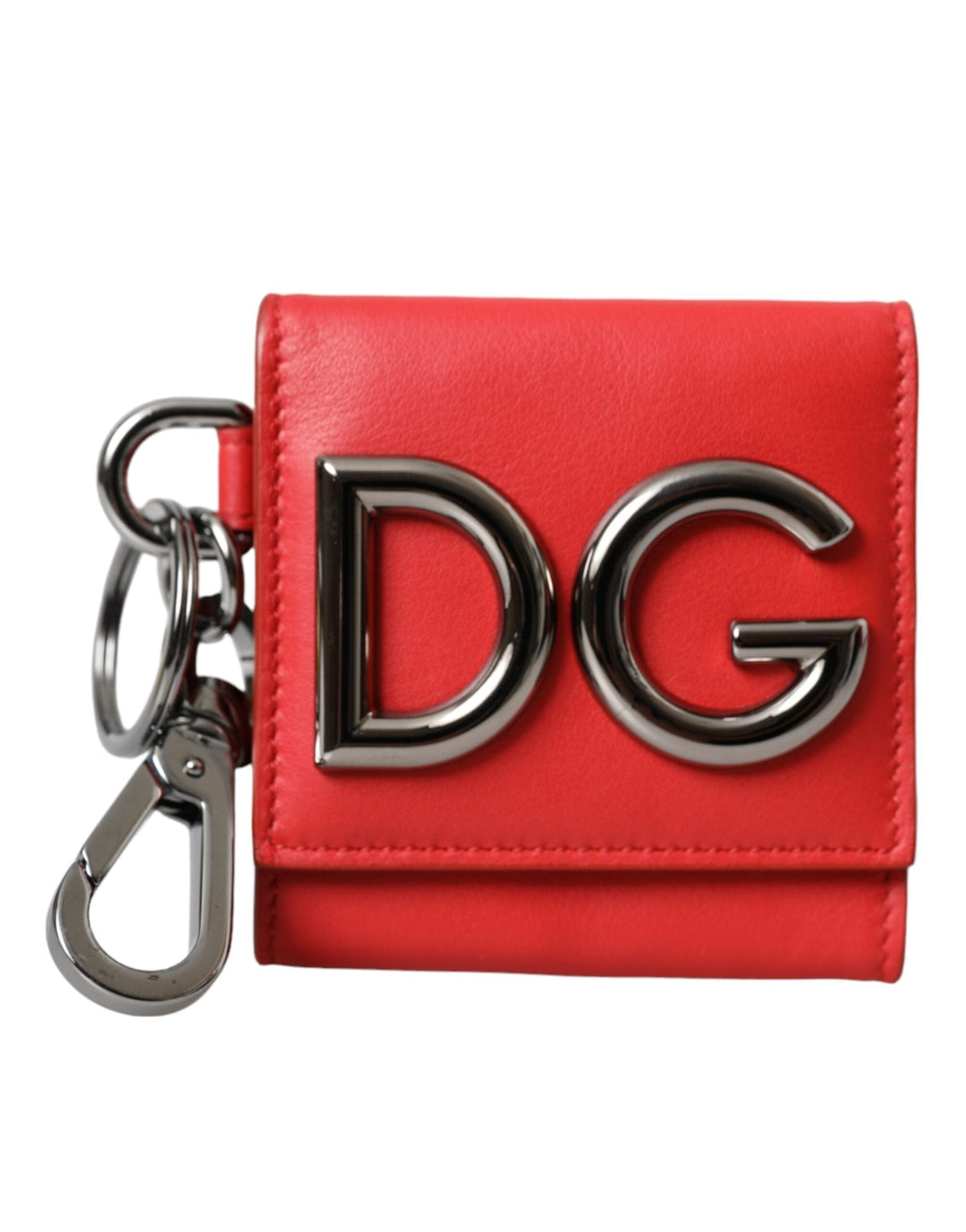  - Dolce & Gabbana Red Calfskin Leather DG Logo Keyring Coin Purse Wallet - SMY10333 - Ask Me Wear