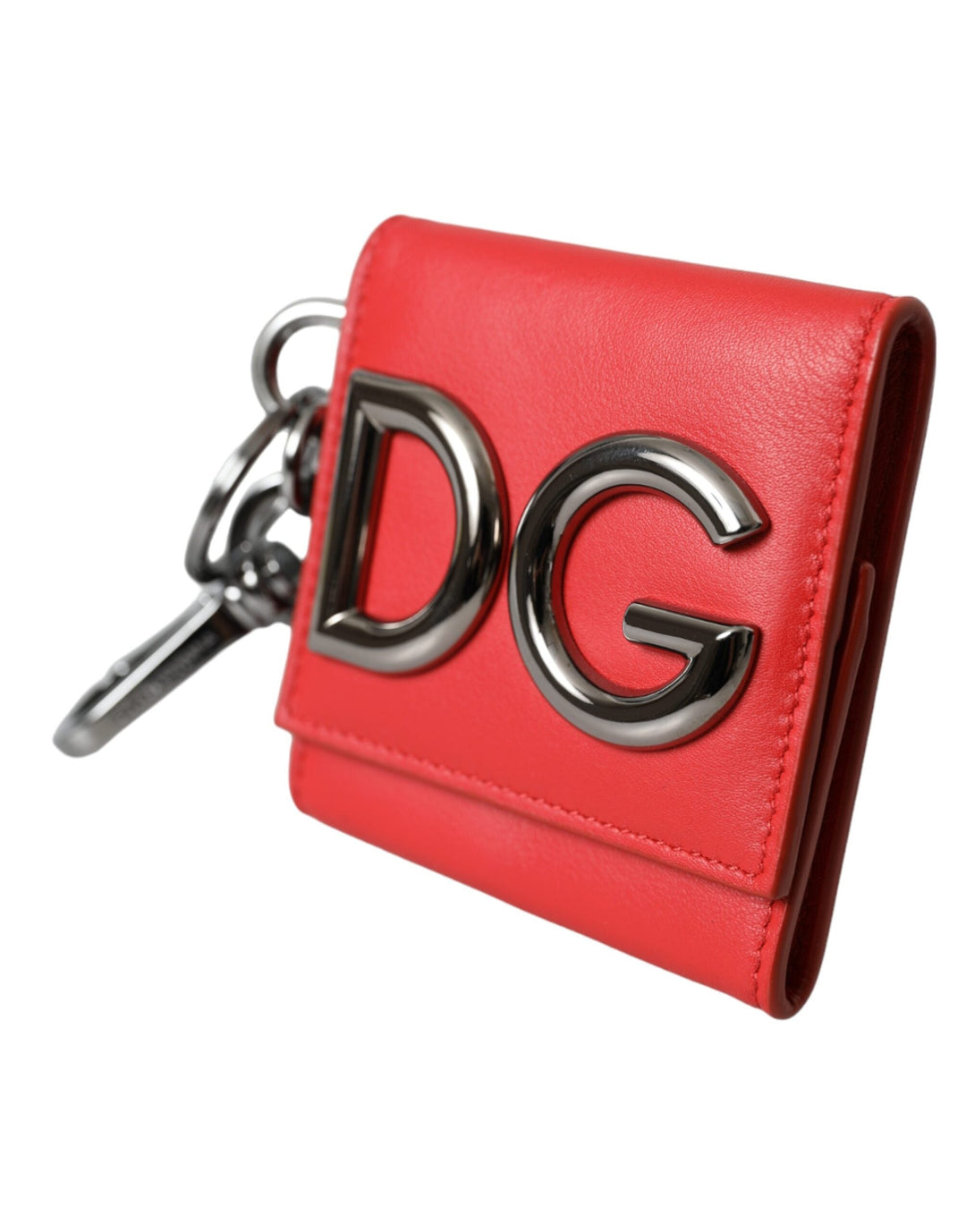  - Dolce & Gabbana Red Calfskin Leather DG Logo Keyring Coin Purse Wallet - SMY10333 - Ask Me Wear