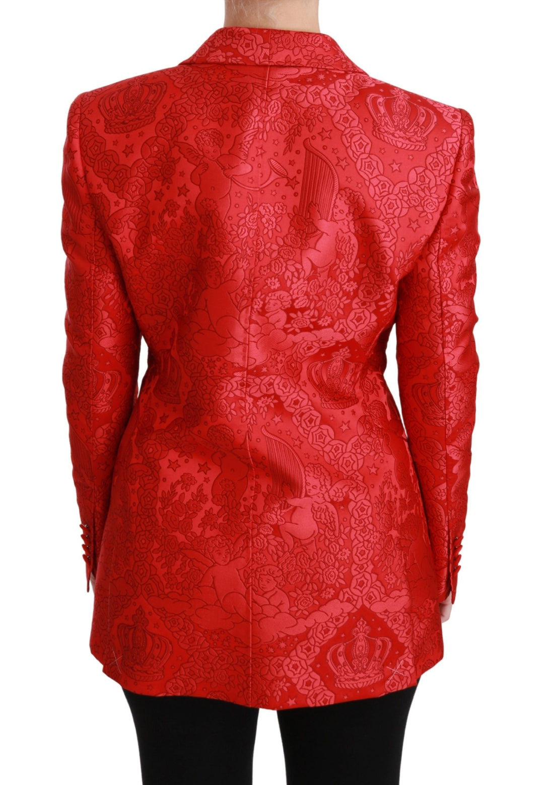  - Dolce & Gabbana Red Floral Angel Pattern Blazer - JKT2563 - 46 - Ask Me Wear