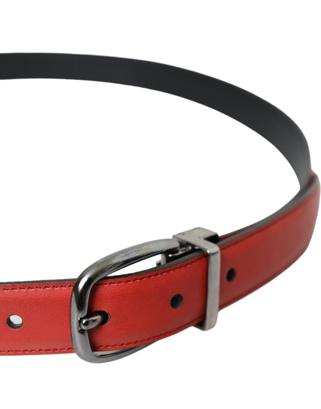  - Dolce & Gabbana Red Leather Silver Metal Buckle Belt Men - BEL9188 - 95 - Ask Me Wear