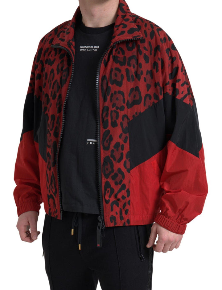  - Dolce & Gabbana Red Leopard Zip Sweater Jacket - JKT3665 - 50 - Ask Me Wear