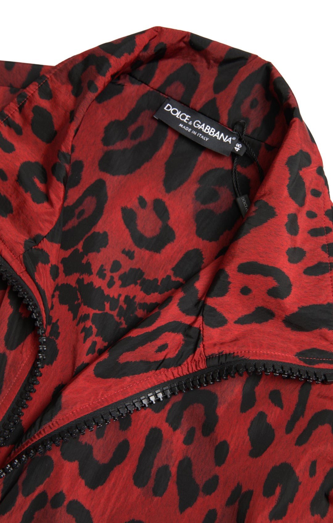  - Dolce & Gabbana Red Leopard Zip Sweater Jacket - JKT3665 - 50 - Ask Me Wear