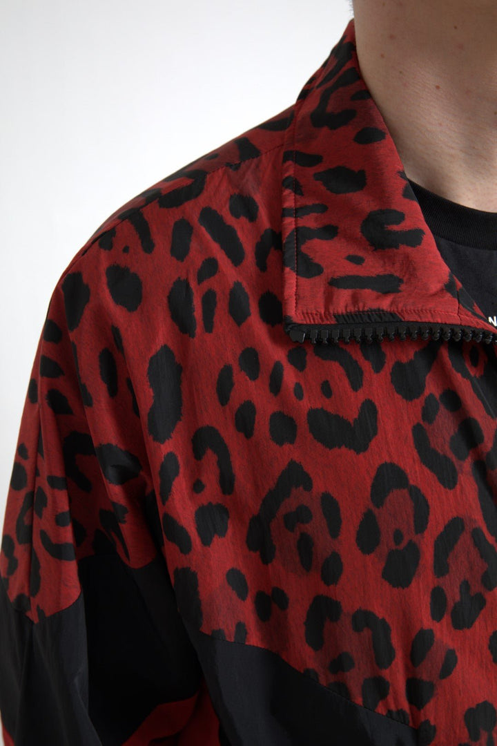  - Dolce & Gabbana Red Leopard Zip Sweater Jacket - JKT3665 - 50 - Ask Me Wear