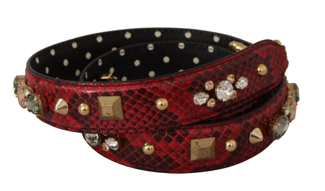  - Dolce & Gabbana Red Python Leather Shoulder Bag Strap - BEL8742 - Ask Me Wear