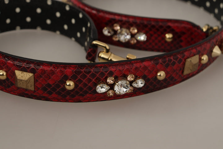  - Dolce & Gabbana Red Python Leather Shoulder Bag Strap - BEL8742 - Ask Me Wear