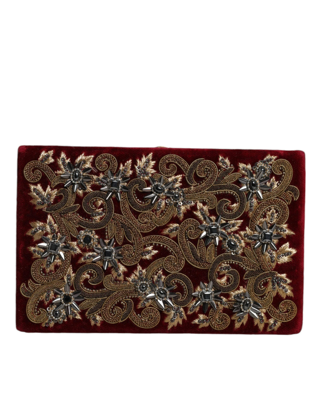  - Dolce & Gabbana Red Velvet Gold Frame Clutch Evening Party Purse Bag - BAG1530 - Ask Me Wear