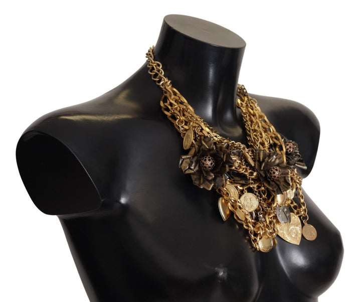  - Dolce & Gabbana Sicilian Glamour Gold Statement Necklace - SMY100928 - Ask Me Wear