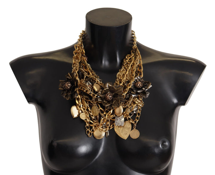  - Dolce & Gabbana Sicilian Glamour Gold Statement Necklace - SMY100928 - Ask Me Wear