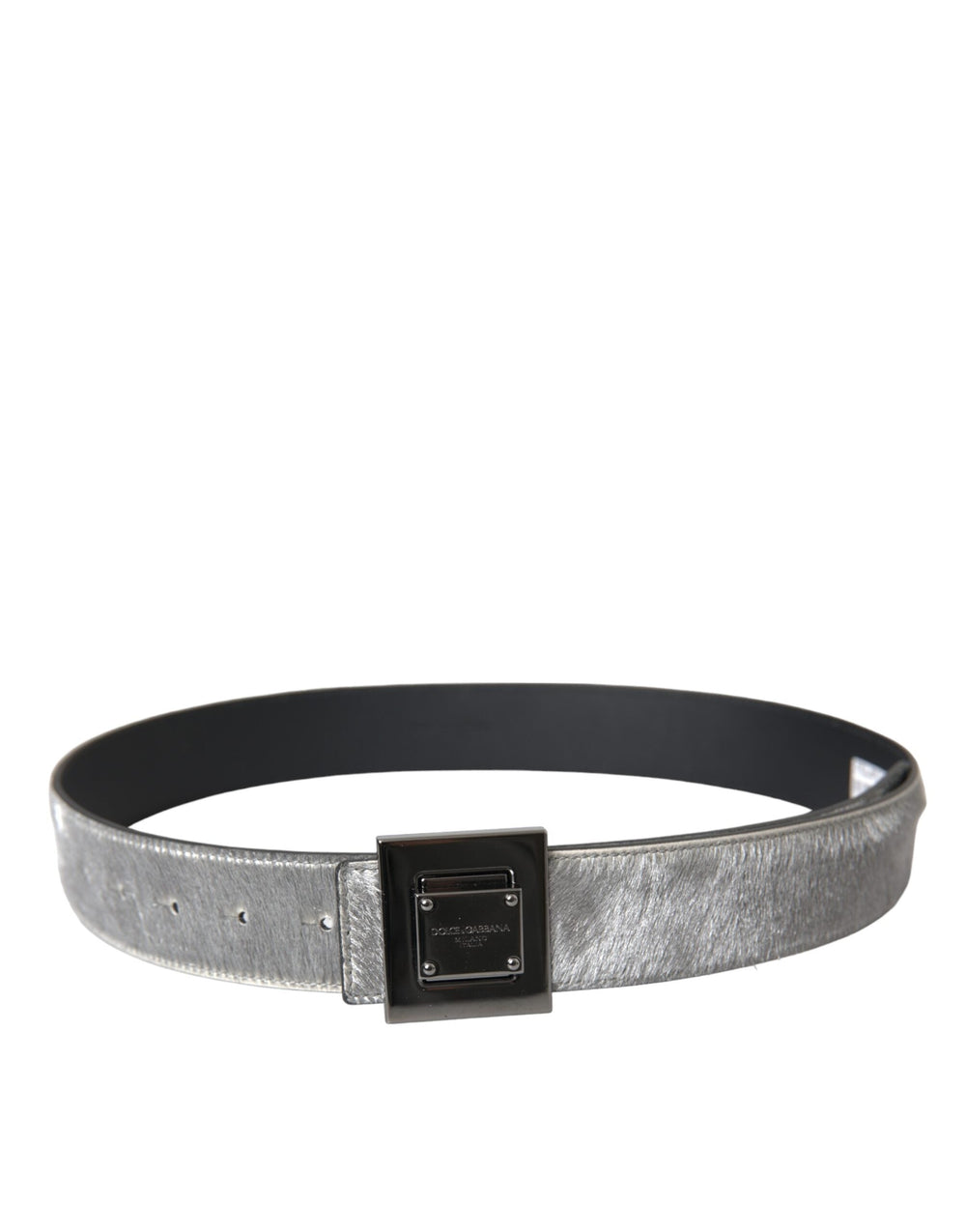  - Dolce & Gabbana Silver Leather Square Metal Buckle Belt - BEL9216 - 80 - Ask Me Wear