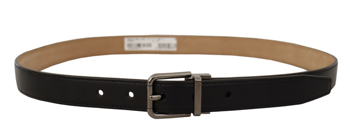  - Dolce & Gabbana Sleek Black Leather Belt with Metal Buckle - BEL8595 - 90 - Ask Me Wear