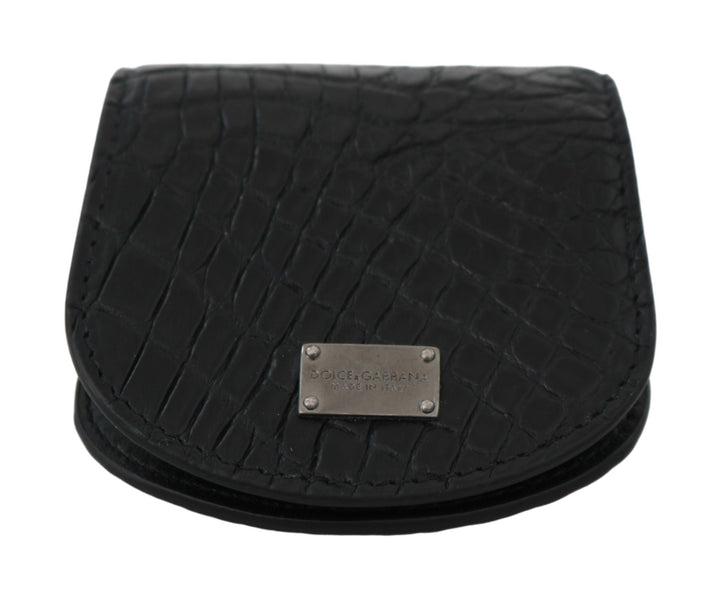  - Dolce & Gabbana Sleek Black Leather Coin Case Wallet - VAS9359 - Ask Me Wear