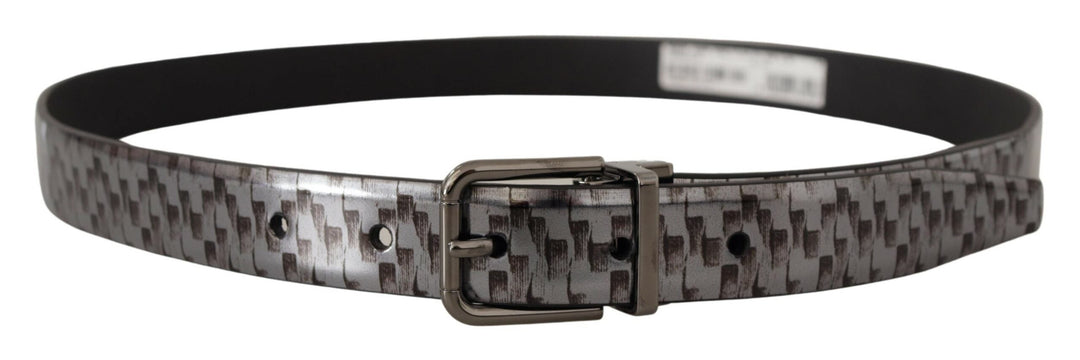  - Dolce & Gabbana Sleek Italian Leather Belt in Sophisticated Gray - BEL8463 - 90 - Ask Me Wear