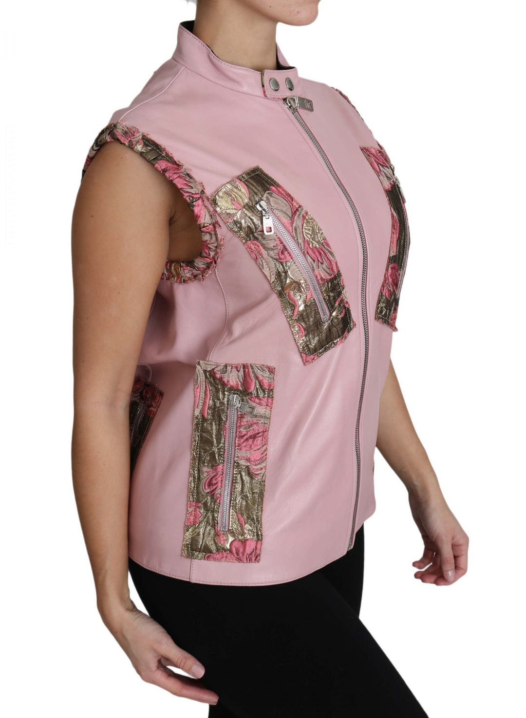  - Dolce & Gabbana Stunning Pink Sleeveless Leather Vest - TSH3200 - 40 - Ask Me Wear