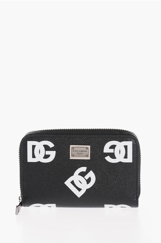 Accessories - Wallets & Card Holders - Dolce & Gabbana Textured Leather Card Holder with Zip Closure and Contrastin - 8059579195961 - Ask Me Wear