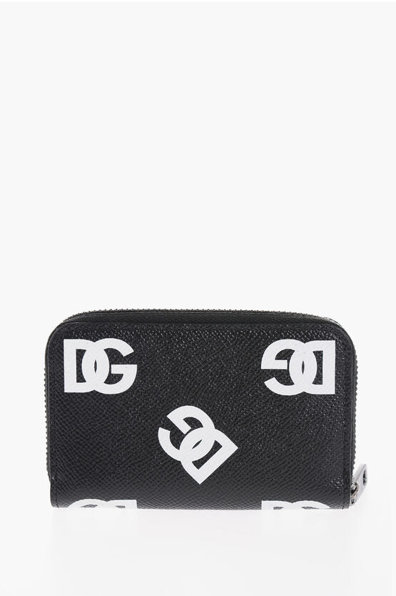 Accessories - Wallets & Card Holders - Dolce & Gabbana Textured Leather Card Holder with Zip Closure and Contrastin - 8059579195961 - Ask Me Wear